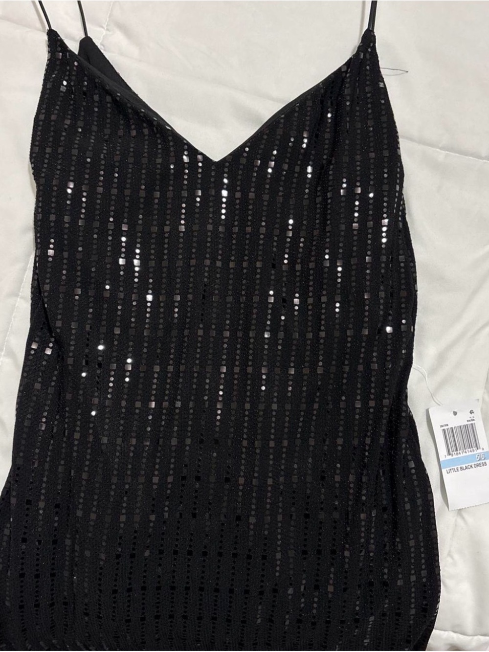 B Darlin Black Sequin Midi Slip Dress